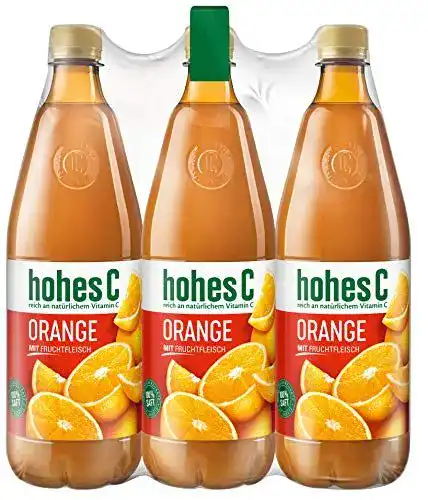 Orangensaft Hohes C Orange mit Fruchtfleisch – 100% Saft Pet, 6er