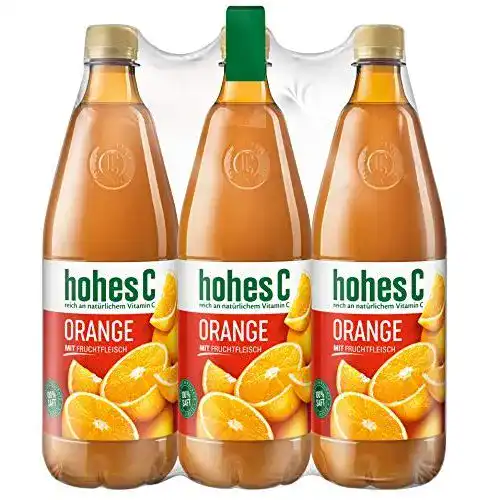 Orangensaft Hohes C Orange mit Fruchtfleisch – 100% Saft Pet, 6er