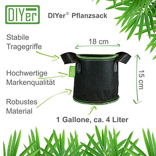 Pflanzsack DIYer aus Vliesstoff – 1 Gallone, ca. 4 Liter – 1er Pack