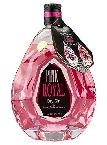 Pink Gin Pink Royal Diamond Gin mit kostenlosem Flaschenlicht