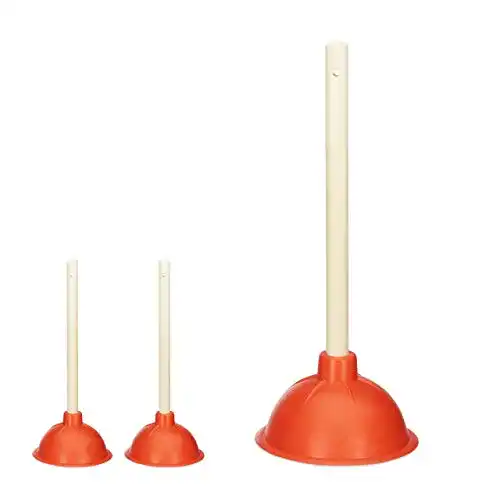 Pömpel Relaxdays 3X Abflussreiniger , Gummi Saugglocke, 30 cm