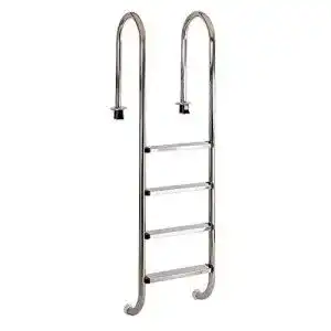Poolleiter Leiter Tiefbecken 4 Stufen Deluxe – ENG, Edelstahl V2A