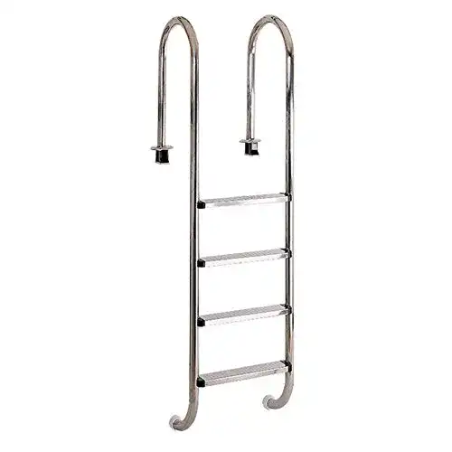 Poolleiter Leiter Tiefbecken 4 Stufen Deluxe – ENG, Edelstahl V2A