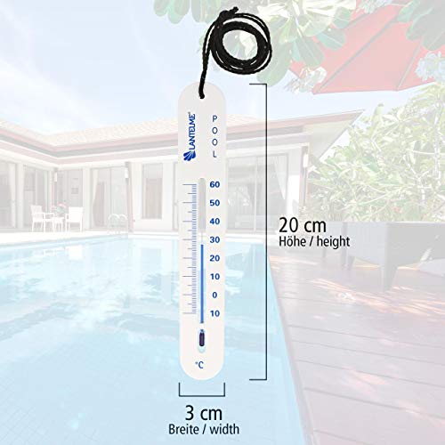 Poolthermometer Lantelme weiß Schwimmbad Pool sinkend Analog