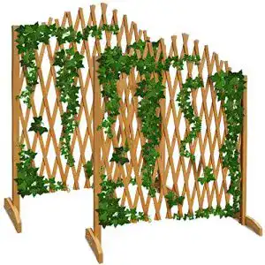 Rankgitter (Holz) Deuba Gartenzaun Rankhilfe 200 cm verstellbar 2er