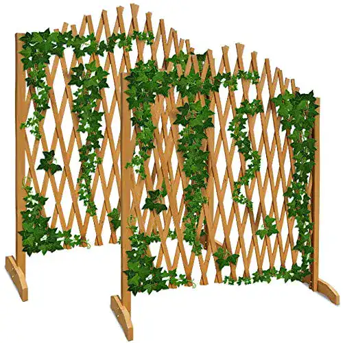 Rankgitter (Holz) Deuba Gartenzaun Rankhilfe 200 cm verstellbar 2er