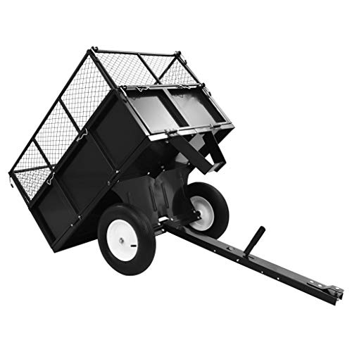 Rasentraktor-Anhänger Festnight Gartenwagen 300 kg Last