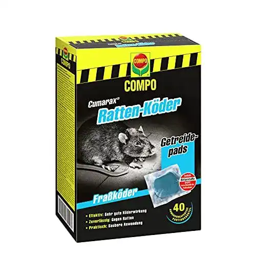 Rattengift Compo Cumarax Ratten-Köder, Getreidepads, Fraßköder