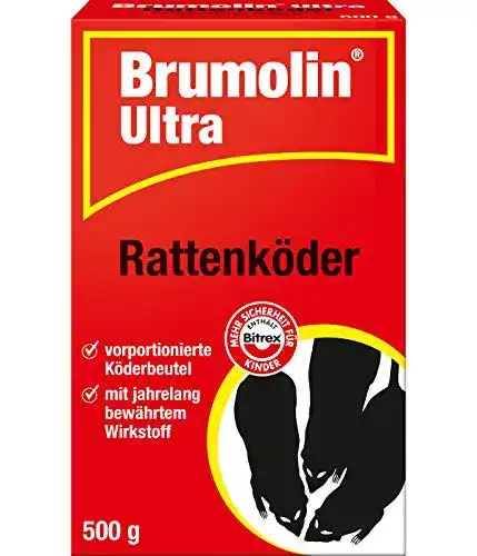 Rattengift PROTECT HOME Brumolin Ultra Rattenköder, Blau, 500 g
