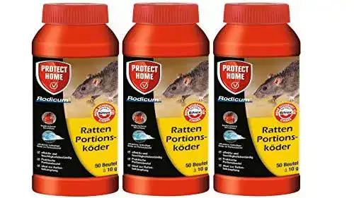 Rattengift SBM Protect Home Ratten Portionsköder 3 X 500g