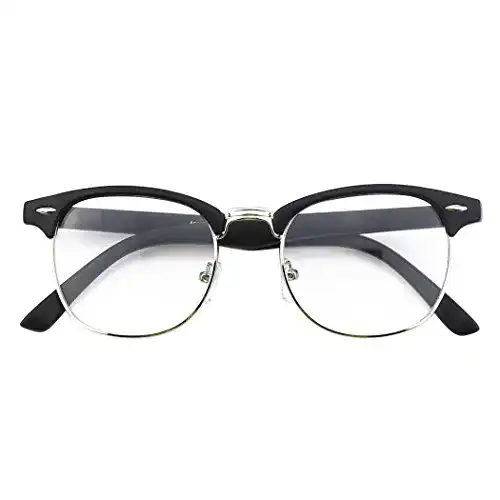 Retrobrille CGID 50er Jahre Retro Nerd Brille Halbrahmen Hornbrille