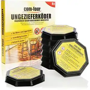 Schabenfalle com-four ® 8X Ungeziefer Köder-Falle, Köder-Dosen