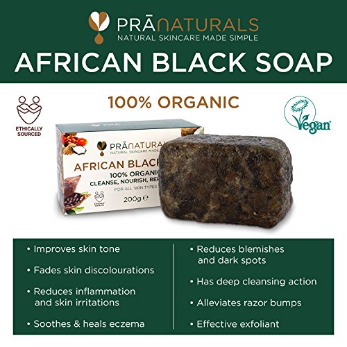 Schwarze Seife PraNaturals Organisch Afrikanische 200g, Vegan
