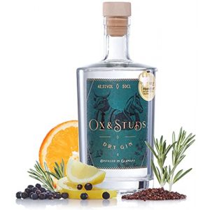 Schwarzwald-Gin Ox & Studs ® Dry Gin – [1 x 0,5 L] – Handgefertigt