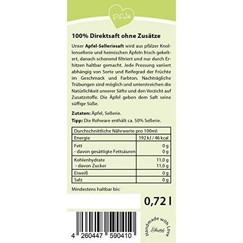 Selleriesaft Bleichhof Apfelsaft mit – 100% Direktsaft, vegan (6x 0,72l)