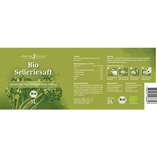 Selleriesaft effective nature – aus Bio-Stangensellerie – 3 Liter