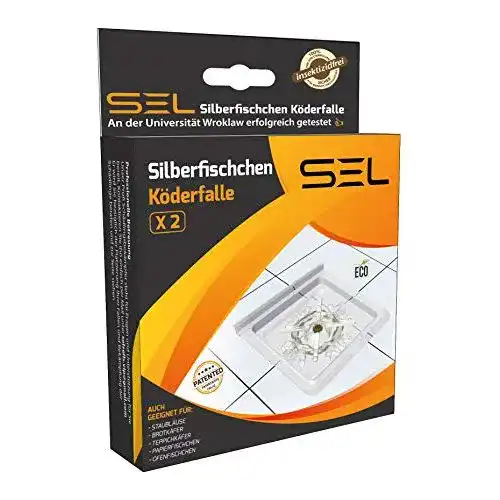 Silberfischfalle SEL Silberfischchen Köderfalle 2 Stück – Silberfische