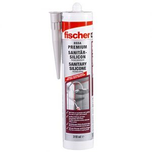 Silikonspray Fischer Sanitärsilikon DSSA W, Silikon, 310 ml, weiß