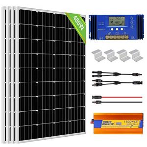 Solarpanel ECO-WORTHY 2 kW·h Solarmodul System Wechselrichter