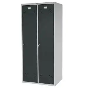 Spind Valberg Doppel T338, Kleider Umkleideschrank, 183x81x50cm