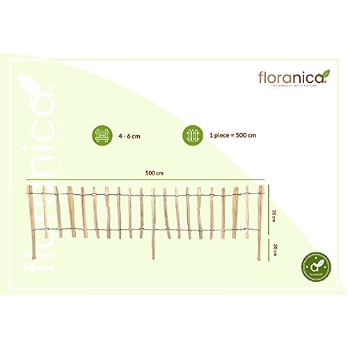 Staketenzaun Floranica ® Haselnussholz-Rollzaun | Länge 500cm