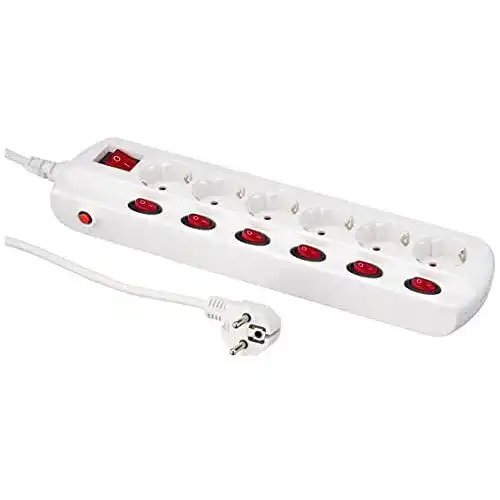 Steckdosenleiste (einzeln schaltbar) Electraline 62503 Power 6 fach
