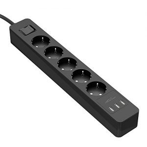 Steckdosenleiste mit USB KabelDirekt 5-fach Steckdosenleiste