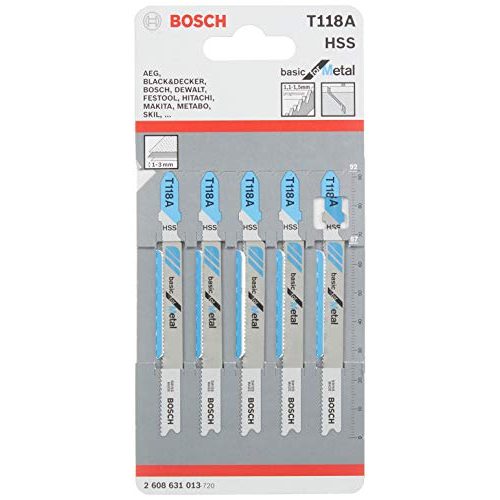 Stichsägeblätter (Metall) Bosch Professional 5x Stichsägeblatt T 118