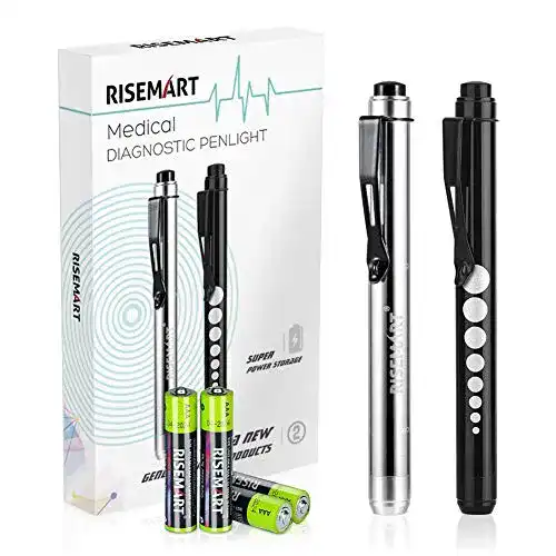 Stiftlampe RISEMART Diagnostikleuchte Medizinisch, 2 Stück