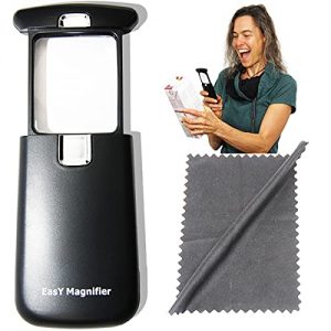 Taschenlupe EASY MAGNIFIER Taschen-Leselupe 3Fach LED-Licht