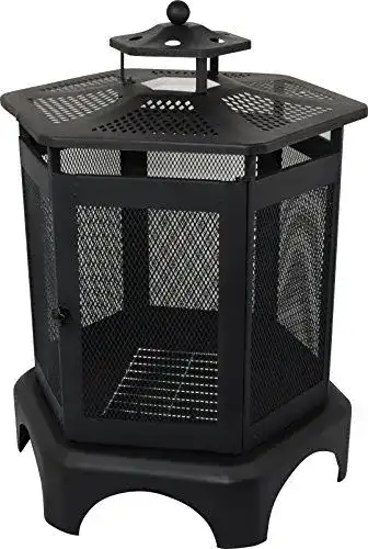 Terrassenofen ACTIVA Meran Feuerstelle, Schwarz, 69x69x90 cm