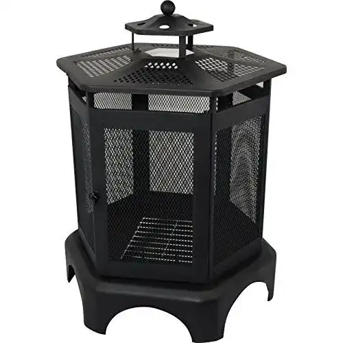 Terrassenofen ACTIVA Meran Feuerstelle, Schwarz, 69x69x90 cm