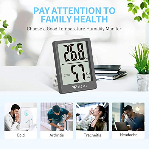 Thermometer DOQAUS Innen, Digitales Mini Thermo Hygrometer
