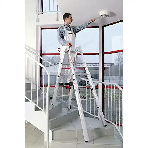Treppenleiter Euroline 3057606 Stehleiter für Treppen ausziehbar