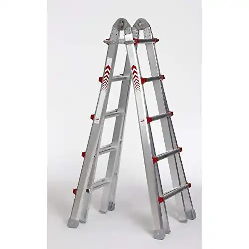 Treppenleiter WAKÜ Teleskop-Klappleiter – 4 x 5 Sprossen