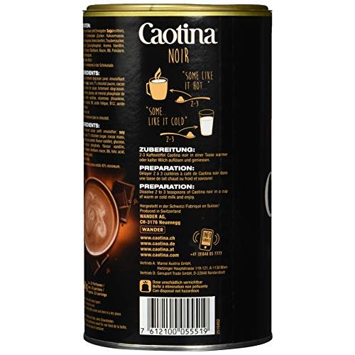 Trinkschokolade Caotina Noir Zartbitter Dose 500g, (3x 500 g)