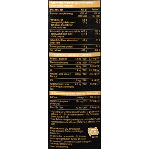 Trinkschokolade Caotina Noir Zartbitter Dose 500g, (3x 500 g)