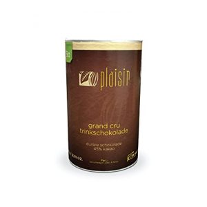 Cioccolata da bere Plaisir Bio fondente in polvere 45% cacao lattina da 350 gr