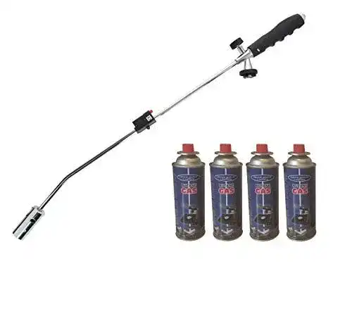 Unkrautbrenner Vanorell Gasbrenner + 4 Gasflaschen