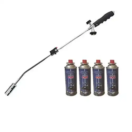 Unkrautbrenner Vanorell Gasbrenner + 4 Gasflaschen