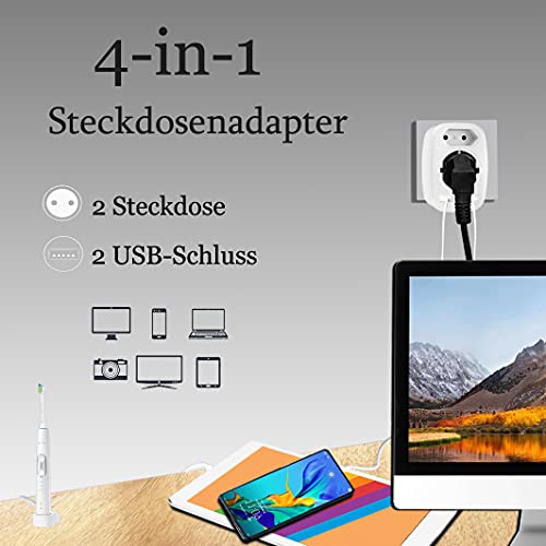 USB-Steckdosenadapter massway USB Steckdose, 4-in-1