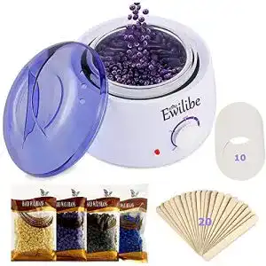 Wachswärmer Ewilibe Wachs Haarentfernung Waxing Set, 4*100g