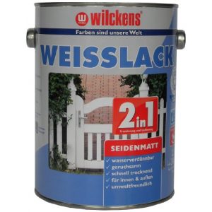 Weißlack Wilckens 2-in-1 Weisslack seidenmatt, 2,5 L, weiß