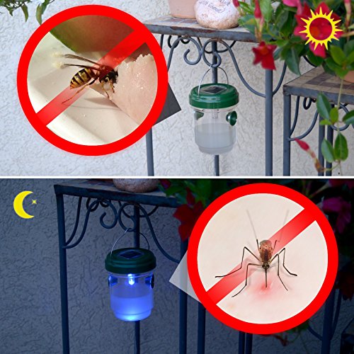 Wespenfalle Gardigo Solar Insektenfalle 2er Set 2in1 Mückenfalle