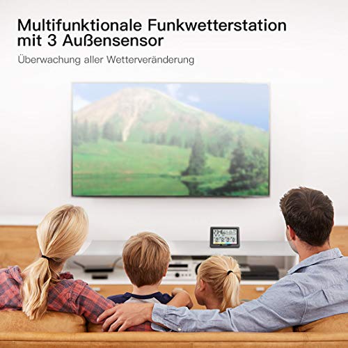 Wetterstation Newentor Funk mit 3 Außensensor Indoor Outdoor