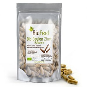 Zimtkapseln BioFeel – Bio Ceylon Zimt Kapseln, 120 Stk, 500mg