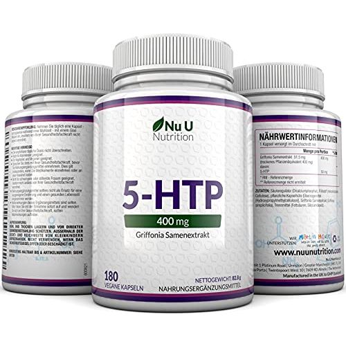 5-HTP Nu U Nutrition 400mg maximal dosiert, 180 5 HTP Kapseln