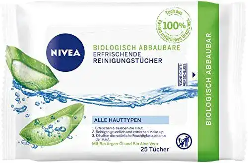 Abschminktücher NIVEA Biologisch abbaubar, erfrischend