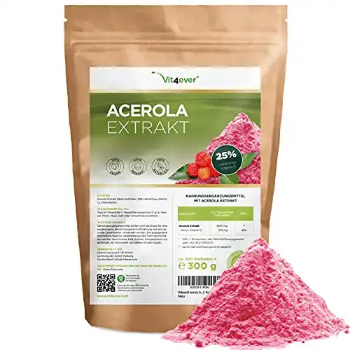 Die beste Acerola-Pulver Vit4ever Acerola Pulver, 300 g (6,6 Monate Vorrat) 2026 Test Bestseller Acerola-Pulver Vit4ever Acerola Pulver, 300 g (6,6 Monate Vorrat)