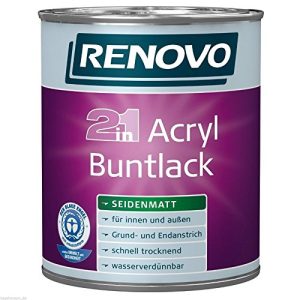 Acryllack Renovo 2,5 Liter Acryl-Buntlack weiß seidenmatt